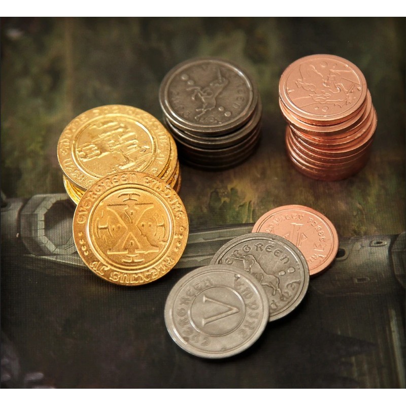 Set 50 monete in metallo (50 Metal Coin Board Game Upgrade Set) - accessorio per giochi
