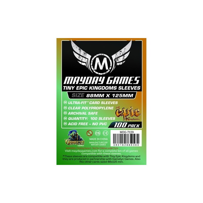88x125 mm bustine protettive trasparenti MayDay (Tiny Epic Kingdoms) - 100 bustine MDG7129 - accessorio per giochi
