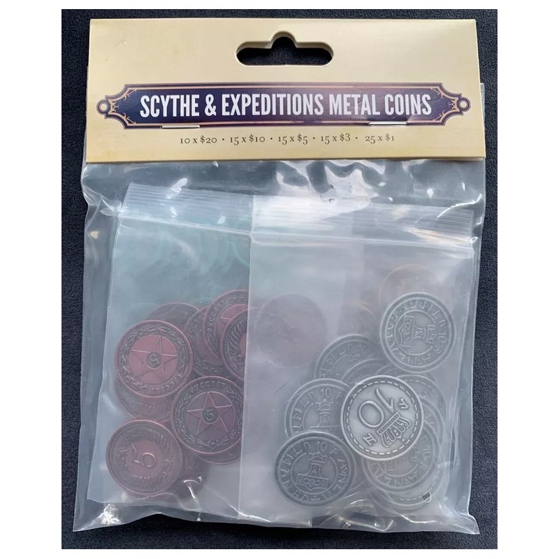 Set Monete in metallo per Scythe e Expeditions - gioco da tavolo