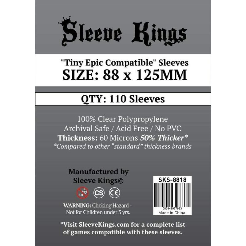 88x125 mm bustine protettive trasparenti Sleeve Kings (Tiny Epic) - 110 bustine (60 microns) SKS8818 - accessorio per giochi