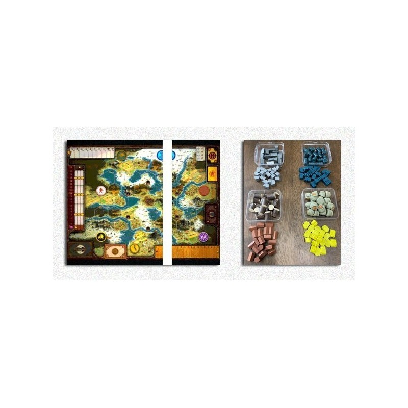 BUNDLE SCYTHE DELUXE ACCESSORY: Game Board Extension + Token Risorsa Realistici - gioco da tavolo