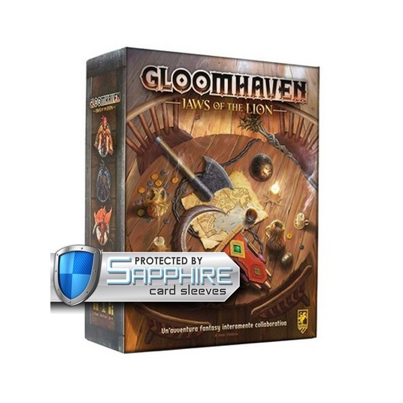 SAFEBUNDLE Jaws of the Lion: Gloomhaven ITA + bustine protettive - gioco da tavolo