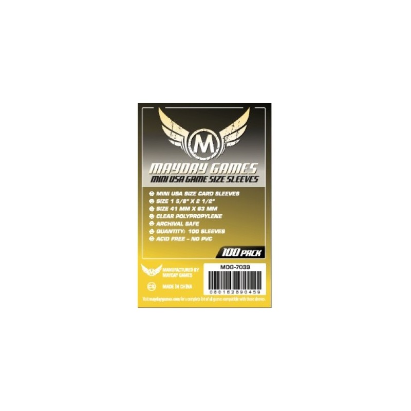 41x63 mm bustine protettive trasparenti MayDay (USA mini YELLOW) - 100 bustine MDG7039 - accessorio per giochi
