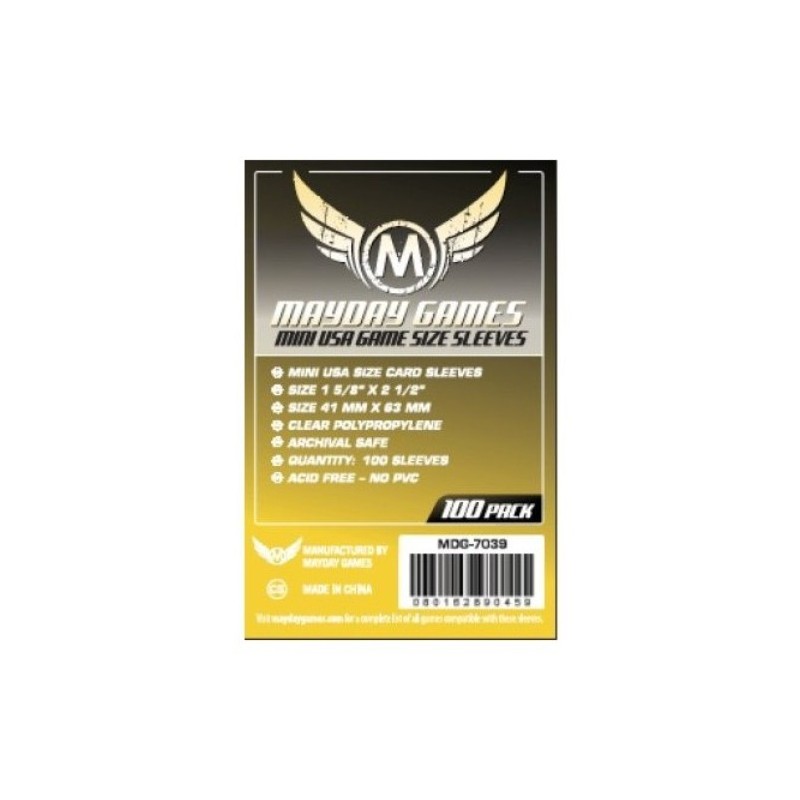 41x63 mm bustine protettive trasparenti MayDay (USA mini YELLOW) - 100 bustine MDG7039 - accessorio per giochi