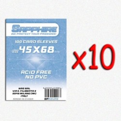 BUNDLE 10 pezzi 45x68 mm bustine protettive trasparenti Sapphire (100 bustine)(mini BLU)