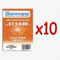 BUNDLE 10 pezzi 57,5x89 mm bustine protettive trasparenti Sapphire (100 bustine)(Orange)