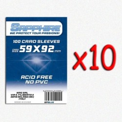 BUNDLE 10 pezzi 59x92 mm bustine protettive trasparenti Sapphire (100 bustine)(Blue)