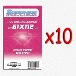 BUNDLE 10 pezzi 61x112 mm bustine trasparenti Sapphire (100 bustine)(Fucsia)