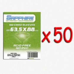 BUNDLE 50 pezzi 63,5x88 mm bustine protettive trasparenti Sapphire (100 bustine)(Green)