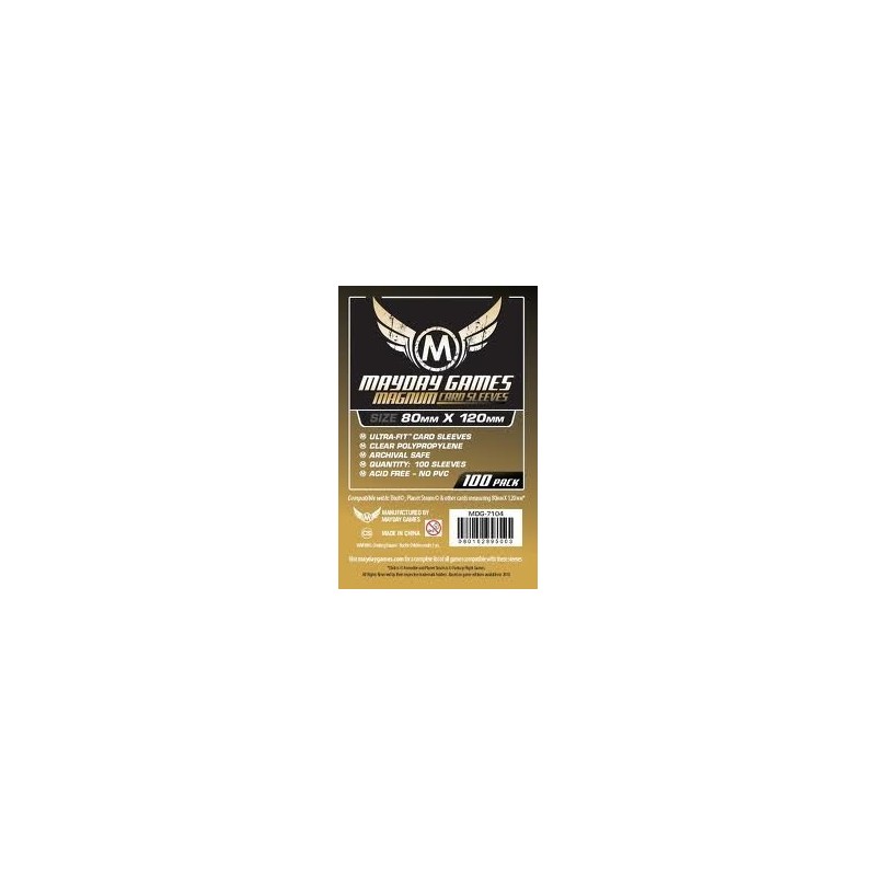 80x120 mm bustine trasparenti MayDay (std GOLD) - 100 bustine MDG7104 - accessorio per giochi