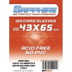 43x65 mm bustine protettive trasparenti Sapphire ROSSO (100 bustine)(Red)
