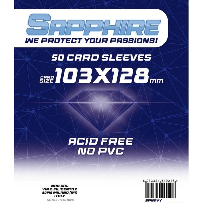 103x128 mm bustine protettive trasparenti Sapphire NAVY (50 bustine) - accessorio per giochi
