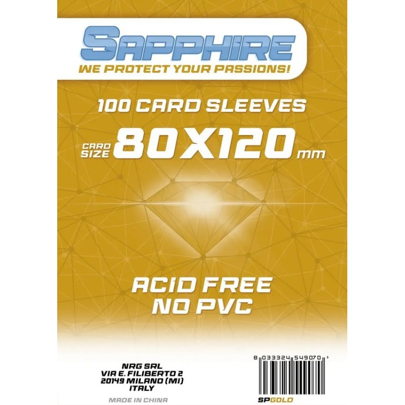 80x120 mm bustine trasparenti Sapphire (100 bustine)(Gold) - accessorio per giochi
