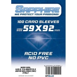 59x92 mm bustine protettive trasparenti Sapphire BLUE (100 bustine)