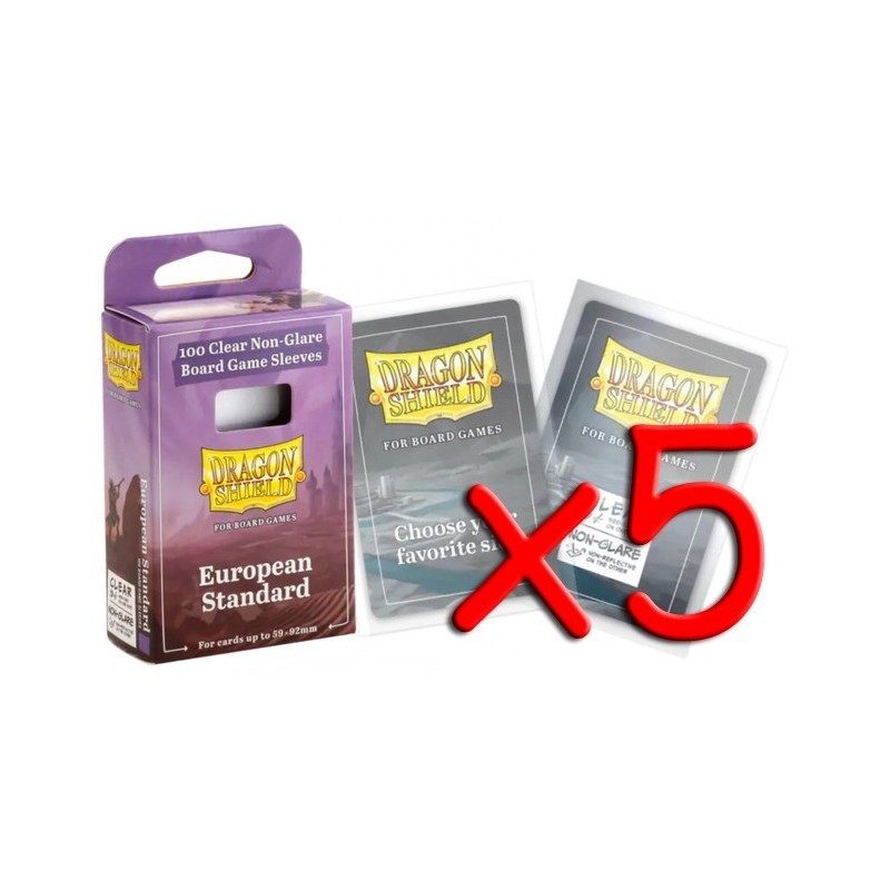 BUNDLE 5 pezzi - Dragon Shield - Bustine protettive European Standard (100 bustine) - accessorio per giochi