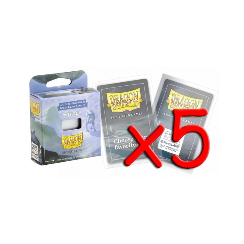 BUNDLE 5 pezzi - Dragon Shield - Bustine protettive Square (100 bustine) - accessorio per giochi