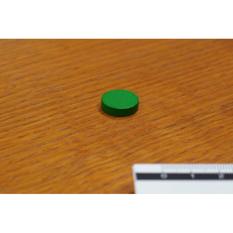 Token rotondo 15x4mm verde - accessorio per giochi