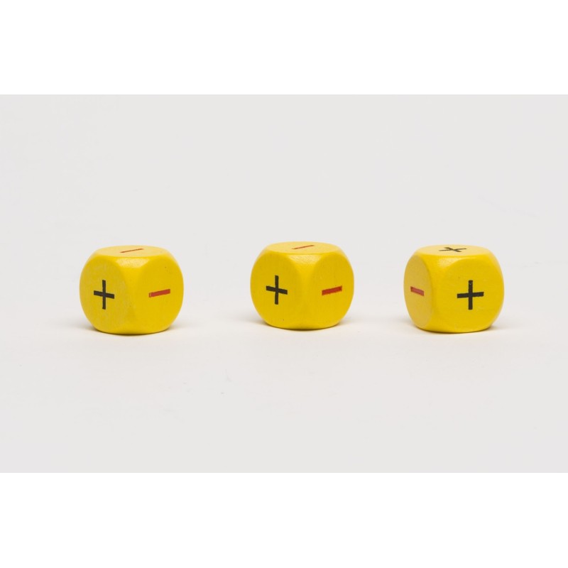 Dado d6 16mm legno simboli matematici (tipo 2) - accessorio per giochi