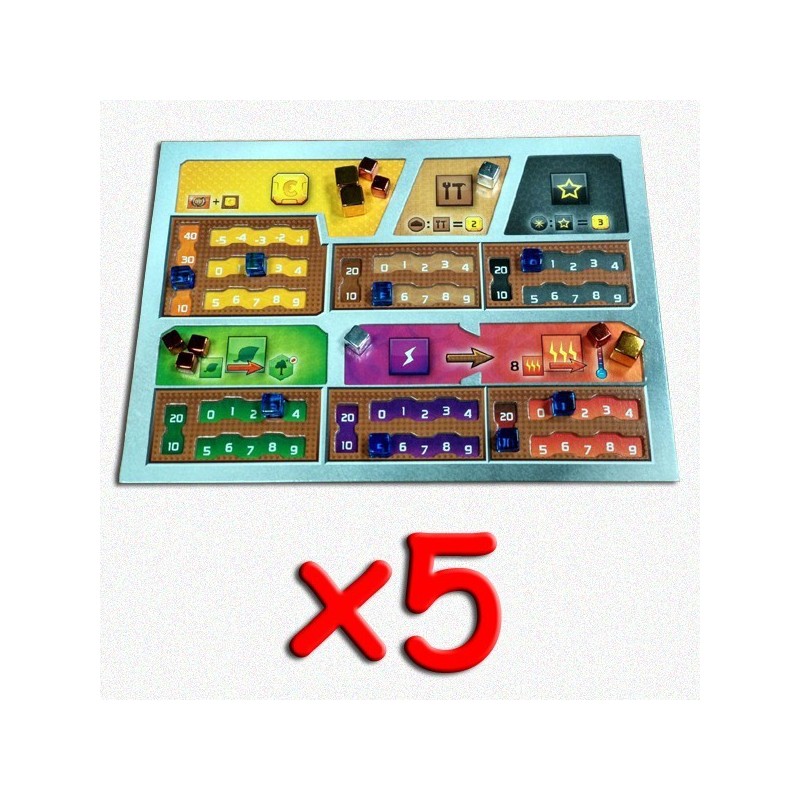 BUNDLE Plancia giocatore dual layer - Terraforming Mars (5 plance) - gioco da tavolo