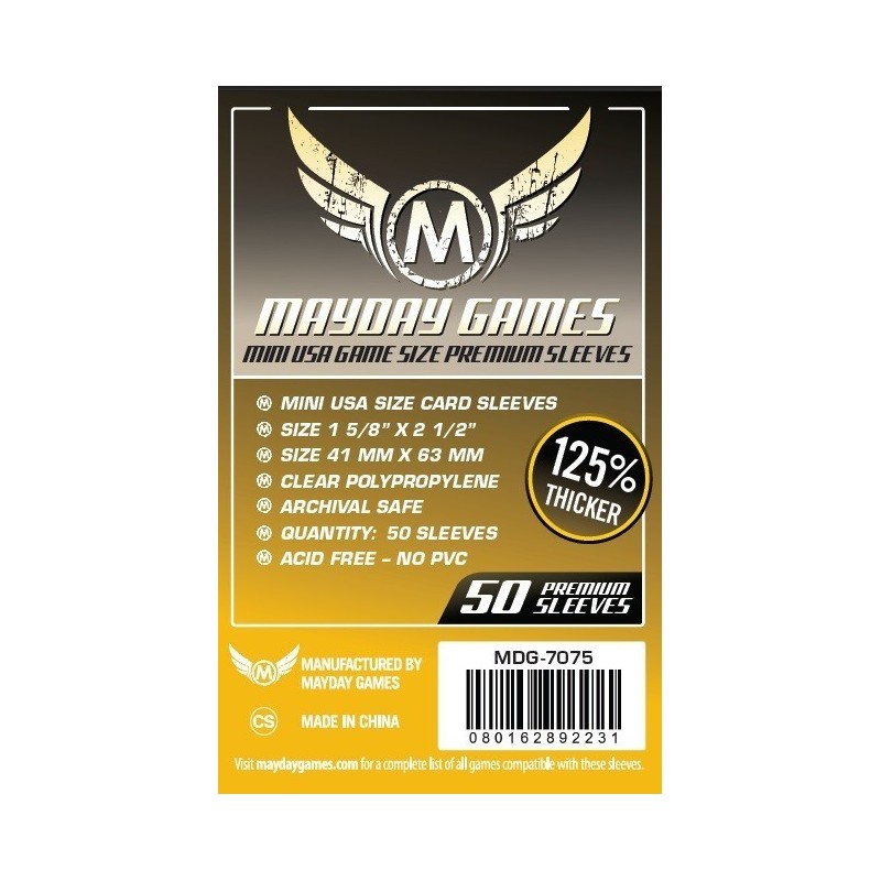 41x63 mm bustine protettive trasparenti MayDay (Premium USA mini YELLOW) - 50 bustine MDG7075 - accessorio per giochi