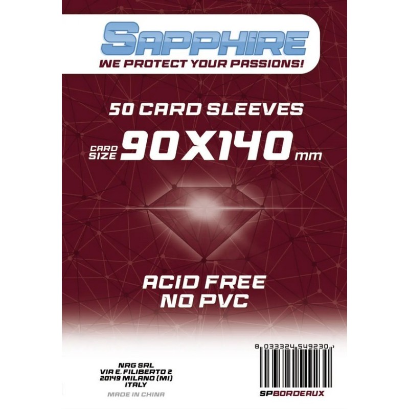 90x140 mm bustine protettive trasparenti Sapphire BORDEAUX (50 bustine) - accessorio per giochi