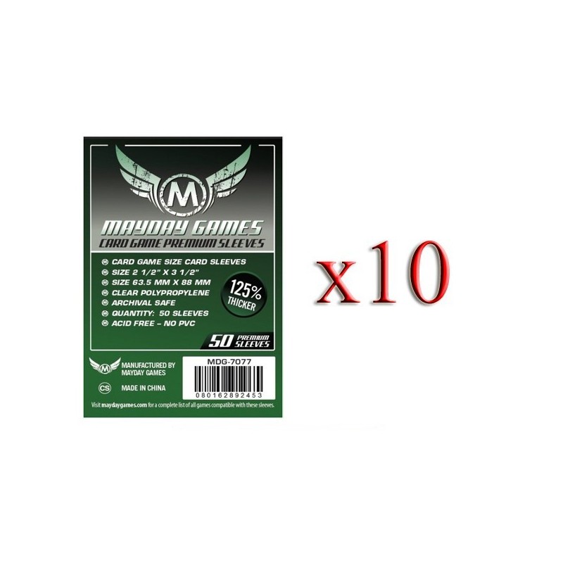 BUNDLE 10 pezzi 63,5x88 mm bustine (Premium GREEN) - 50 bustine - accessorio per giochi