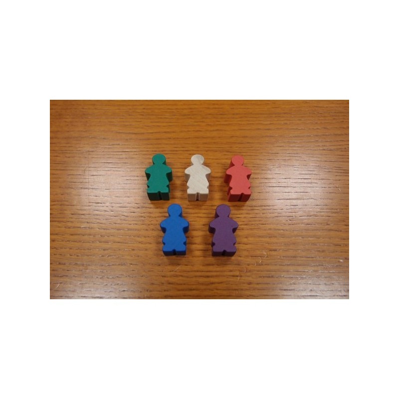 Agricola pedine in legno: 5 Femmine colorate - accessorio per giochi