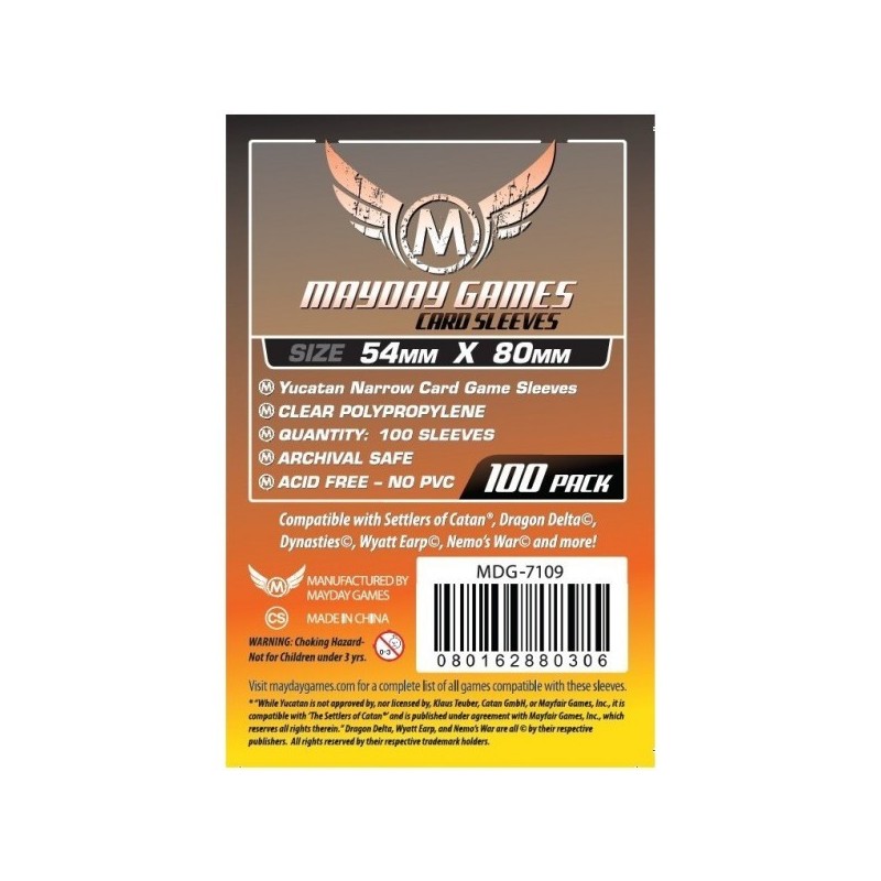 54x80 mm bustine protettive MayDay trasparenti - 100 MDG7109 - accessorio per giochi