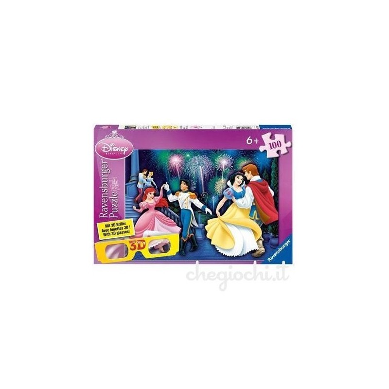 Puzzle 100 pezzi 3D con occhiali Disney Princess Art. 136292 - gioco da tavolo