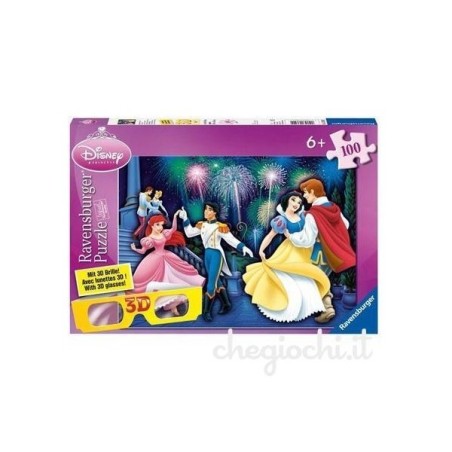 Puzzle 100 pezzi 3D con occhiali Disney Princess Art. 136292