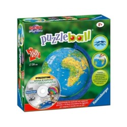 Puzzleball 180 pezzi Mappamondo + CD Rom iterattivo De Agostini Art.123278