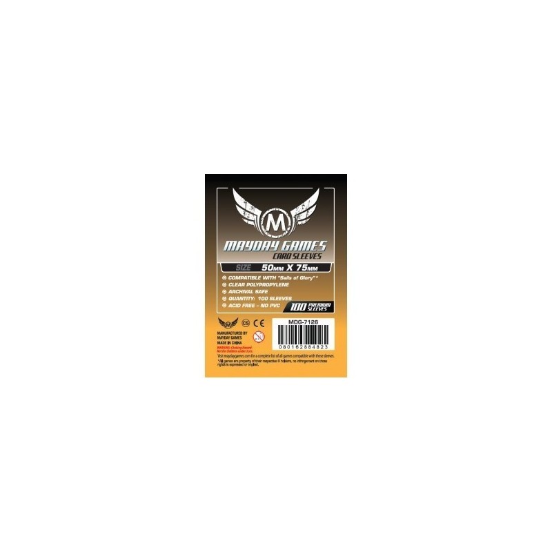 50x75 mm bustine protettive trasparenti MayDay (Sails of Glory) MDG7126 - accessorio per giochi