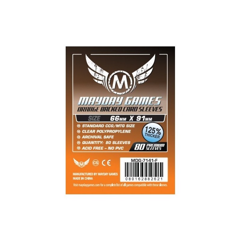 63,5x88 mm (66x91 mm) bustine protettive MayDay retro arancio - 80 bustine MDG7141-F - accessorio per giochi