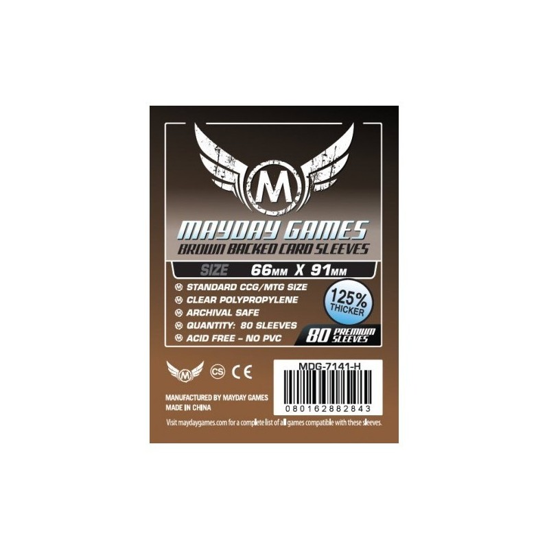 63,5x88 mm (66x91 mm) bustine protettive MayDay retro marrone - 80 bustine MDG7141-H - accessorio per giochi