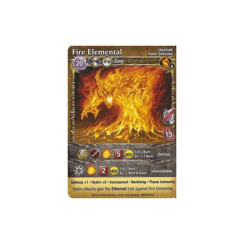 Fire Elemental Promo Card: Mage Wars - gioco da tavolo