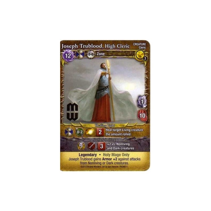 Joseph Trublood, High Cleric Promo Card: Mage Wars - gioco da tavolo