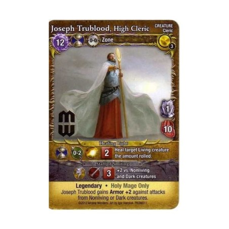 Joseph Trublood, High Cleric Promo Card: Mage Wars