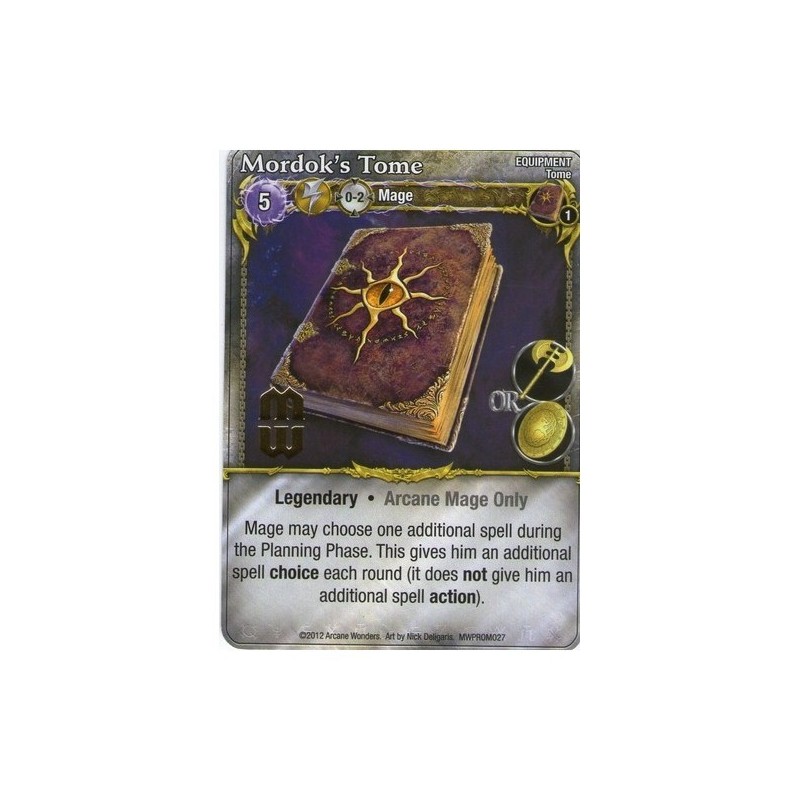 Mordok's Tome Promo Card: Mage Wars - gioco da tavolo