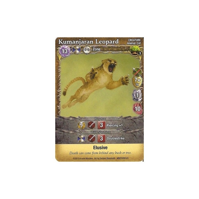 Kumanjaran Leopard Promo Card: Mage Wars - gioco da tavolo