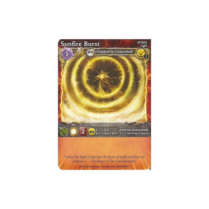 Sunfire Burst Promo Card: Mage Wars - gioco da tavolo