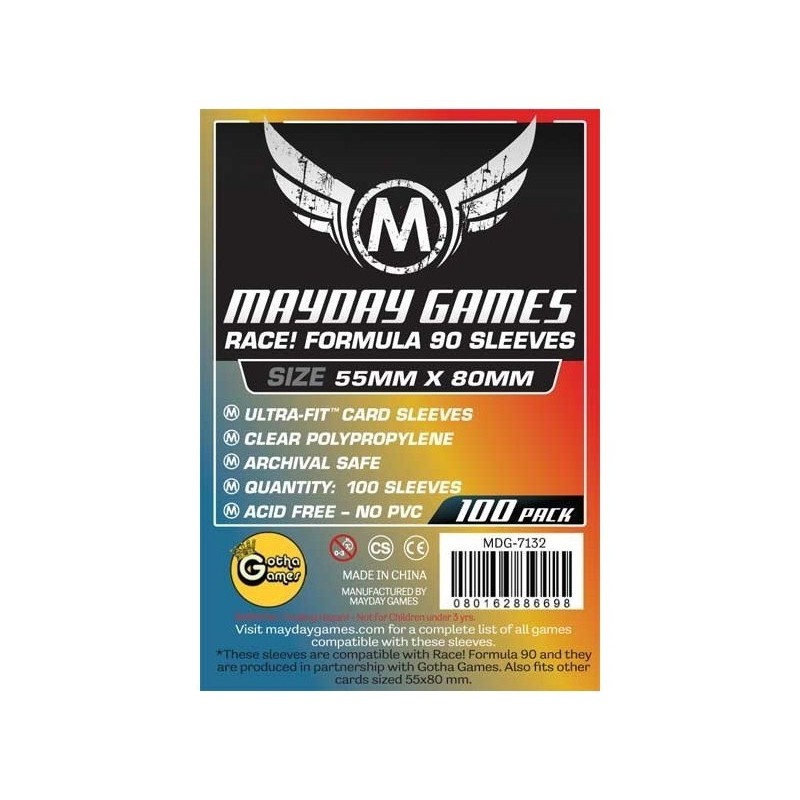 55x80 mm bustine protettive trasparenti MayDay (Race! Formula 90) - 100 bustine MDG7132 - accessorio per giochi