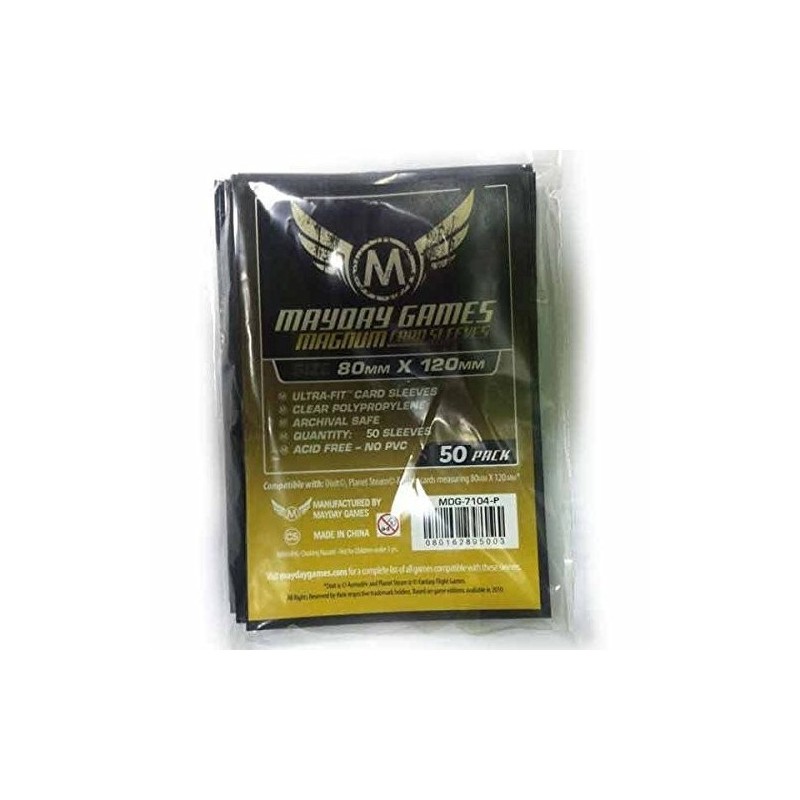 80x120 mm bustine trasparenti MayDay (retro NERO) Premium (50 bustine) MDG7104-P - accessorio per giochi