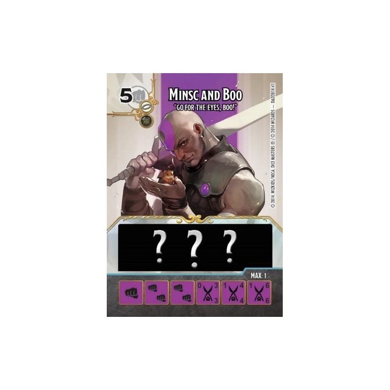Minsc and Boo Promo Card and Die - Battle for Faerun: Dungeons & Dragons Dice Masters - gioco da tavolo