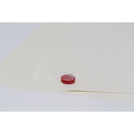 Etichette trasparenti per dischetti e pedine cilindriche (15 mm)