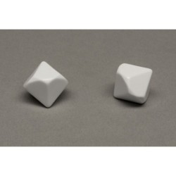 Dado a 10 facce senza numeri (bianco)