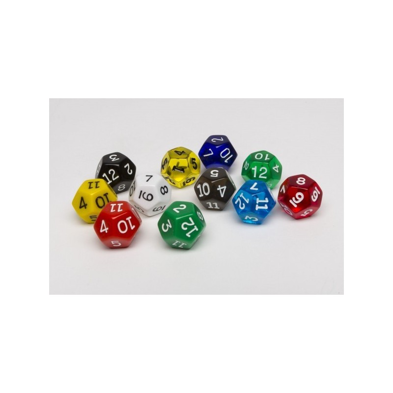 Dado a 12 facce Nero trasparente - accessorio per giochi