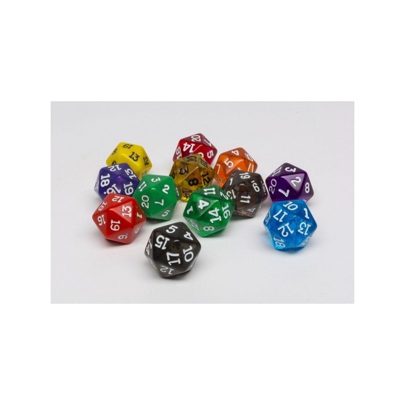 Dado a 20 facce Verde trasparente - accessorio per giochi