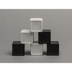 Dado scavato a 6 facce senza numeri (Bianco)