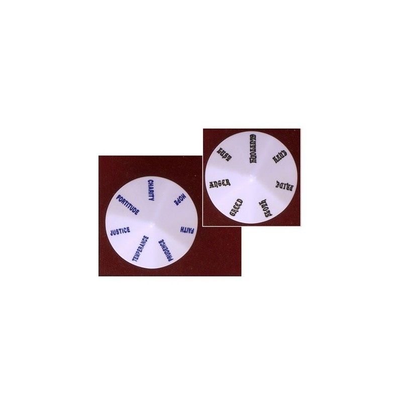 Dado a 14 facce Vizi e Virtù ENG (Grosso) - K17624 - accessorio per giochi