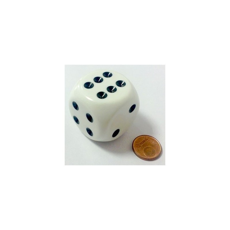 Dado a 6 facce Magnum 32mm - Bianco-Nero - K05902 - accessorio per giochi